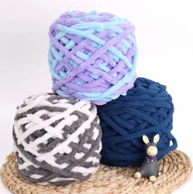 China China Fancy Yarn Manufacture Crochet Soft 100% Polyester Yarns Hand Knitting Fancy Colored Chenille Wholesale Yarn for sale