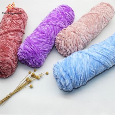 China Fancy Yarn Rayon Velvet Soft Pilling Chenille Yarn Anti Hand Knitting Chenille Loop Yarn for sale