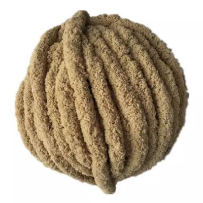 China 100% Sustainable Polyester Chunky Chenille Yarn Fancy Knit Soft Hand Knitting Jumbo Crochet Yarns For Carpet Blanket for sale