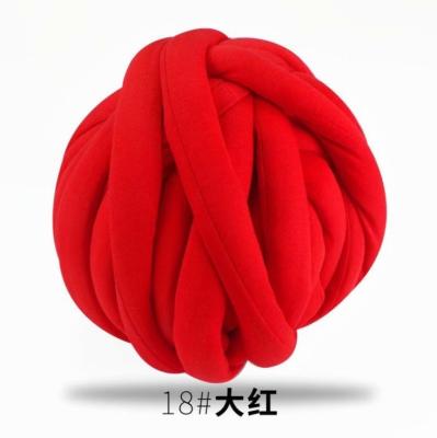 China Giant Polyester Seamless Washable Stable Filler Arm Knitting Tube Threads Velvet Handmade Chunky Braid Crochet Yarn for sale