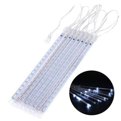 China Solar Christmas Decoration 360led 10 Tubes Meteor Rain Falling Lights Holiday Light for sale