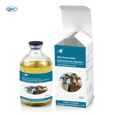 China Veterinaire injecteerbare geneesmiddelen Fabrieks directe levering Doxycycline Hydrochloride HCL Injectie 10% veterinair gebruik Te koop