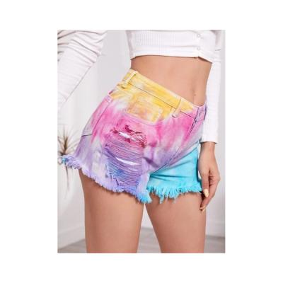 China Solid color hot women's polyester ladies denim shorts clothing tie sale professional lower price for sale