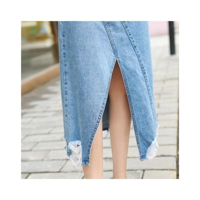 China Wearproof Good Price High Quality Tight Polyester Light Color Ladies Denim Denim Skirt Women's Clothing for sale