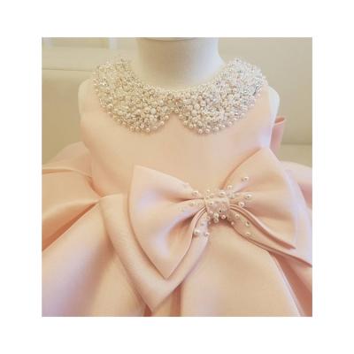 China Sweet Hot Selling Lower Price Professional Girls Bow Solid Color Girl Princess Dress for sale