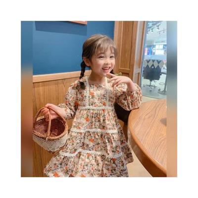 China Wholesale High Quality Washable Dress Girls Wear With Tight Cuffs Lace Up Striped Girl's Long Skirt Children's Outerwear for sale