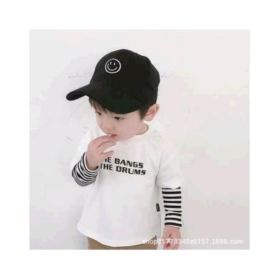 China Wholesale High Quality Breathable Letter Boy Stripes Design T-shirt Boys Children's Double Decker Outerwear for sale