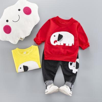 China Casual 0 Years to 4 Years Autumn Cartoon Girls Pullover Boys Clothing Set for sale