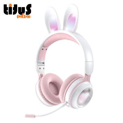 China KE01 Bunny Ear Rabbit Ear Headphone Noise Reduction Edging - Cute and Fashion Sound with TF Card Easy Folding Earphone for Girls for sale