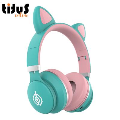 China D031C Rabbit Ear Cat Ear Wireless Headphone Cut Pets Headset Multiple Color To Chose Easy To Fold And Wear With Breathing RGB Color for sale