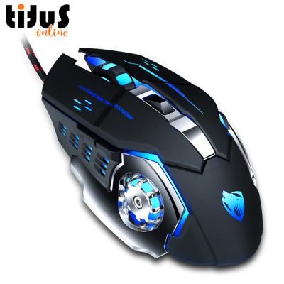 China V6 Game Gaming Mouse RGB Backlit USB 3200dpi 6Keys Mechanical Wired Mechanical Mouse Wired Ergonomic Mouse Gamer for sale