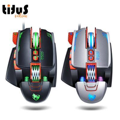 China High DPI V9 Gaming Mouse RGB USB Light Mechanical Cable Backlit 6400dpi 8Keys Gamer Wired Gaming Ergonomic Glowing Mouse for sale