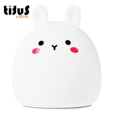 China MB3A Cute Rabbit Led Atmosphere Light Kids Night Light Table Lamp Silicone Rechargeable Night Light for sale