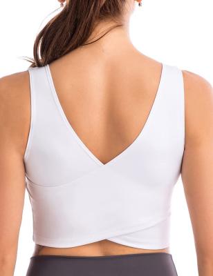 China New Breathable Summer Tank Top Yoga Crop Workout Tops Gym Wear Sports Bra Padded Organic Crop Yoga Top Apparel for sale