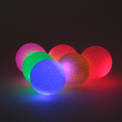 China Golf Set Hot Sale Customized High Quality In Dark Glowing Colorful Flashing Led Golf Ball for sale