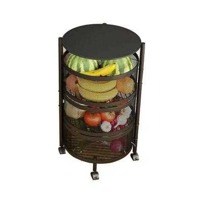 China ZWJ-5 Modern Kitchen Storage Rotating Rack 4 Layers Vegetable Or Fruit Storage Rack for sale