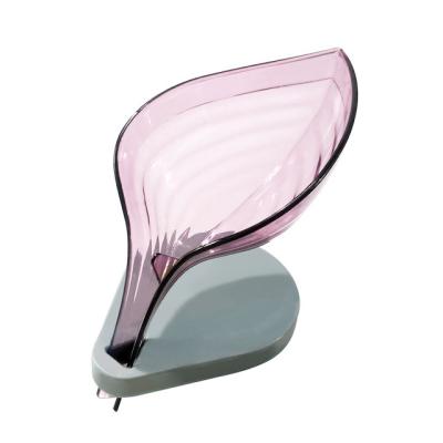 China Wholesale XZH Beautiful Fashion Design Bathroom Home Leaf Shape Plastic Acrylic Soap Dish for sale