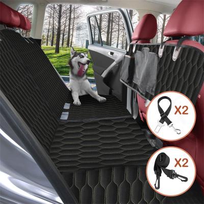 China Non-slip 100% Scratchproof Waterproof Dog Seat Covers Waterproof Dog Car Back Seat Cover Adjustable Straps Car Dog Seat Cover for sale