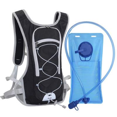 China 2022 Factory Wholesale Reflective Hydration Backpack Outdoor Camping Recycling Backpack With 2L Water Bladder Foldable Recycling Backpack for sale