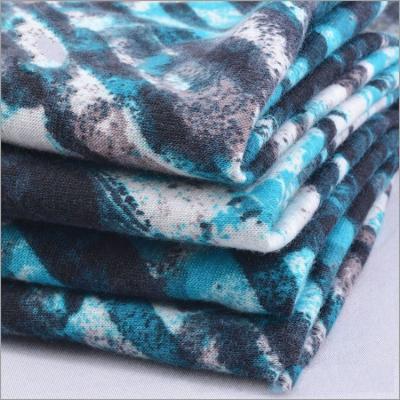 China Rusha Textile   Poly Spun Single Jersey Printed Casual Sportswear Sweat Pants Fabric for sale