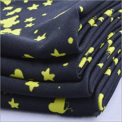 China Rusha Textile    DTY Polyester Spandex Bright Color Butterfly Printed Underwear Knitted Fabric for sale