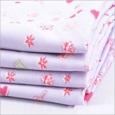 China Rusha Textile Light Color Soft DTY Polyester Stretch Jersey Candy Print Fabric for sale