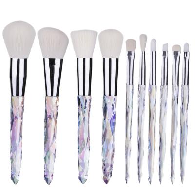 China Dark Blue Makeup Brush Set 10Pcs Diamond Makeup Brushes Set Powder Eye Lip Cosmetic Makeup Brush Cheek Set for sale