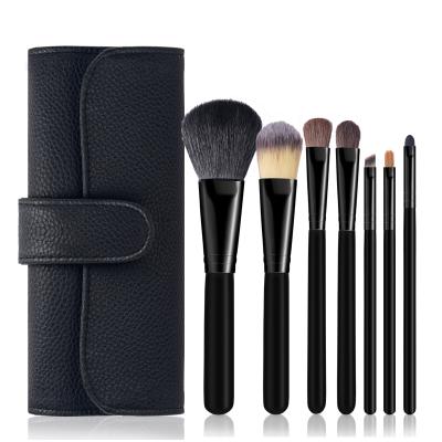 China 7PCS Soft Goat Hair Cosmetics Makeup Brush Base Eyeshadow Powder Makeup Brush With Bag for sale