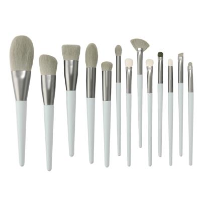 China Angular Blush 13Pcs Private Label Makeup Brush Set Blue New Cosmetics Tools Welcome To Customize for sale