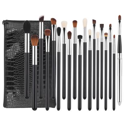 China Angular Blush Black 19pcs Make Up Brush Eye Brush Makeup Set Professional Eyeshadow Private Label With Bag for sale