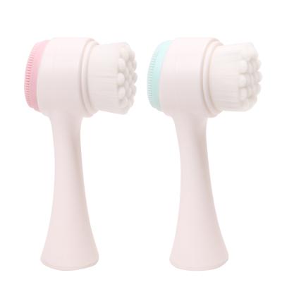 China Soft Standing Multi Function Double Sided Silicone Facial Brush Face Scrub Tool Face Cleansing Brush for sale