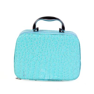 China Fashoion Beauty Various Colors Stone Lines Cosmetic Case Carry Makeup Brushes Convenient Case for sale