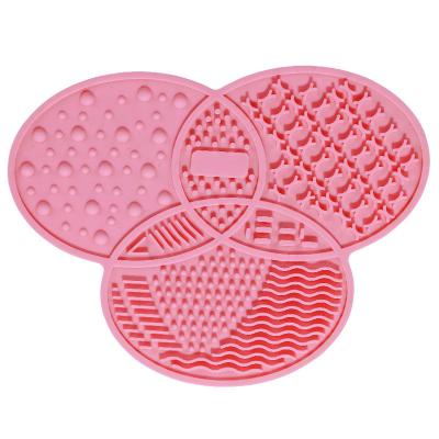 China For Home Use Eco-friendly Wholesales Shape Design Three-sheet Silicone Makeup Brush Cleaning Remover Mat for sale