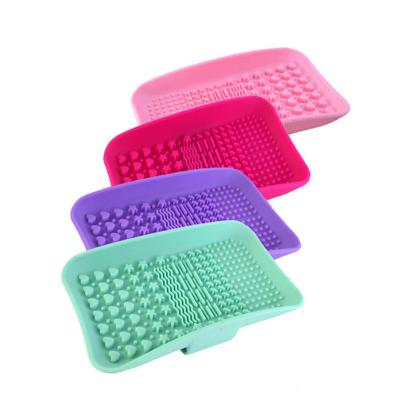 China For Home Use Silicone Brush Dish Portable Cleaning Tool Soap Dish Shape Makeup Wash Brush Cleaner for sale