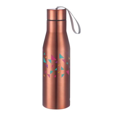 China Sustainable 750ml Big Mouth Double Wall Insulated Thermos Stainless Steel Vacuum Flask With Strap for sale