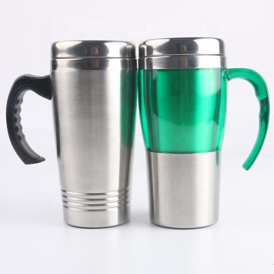 China Sustainable Tumbler Office Insulated Custom Stainless Steel Travel Mug With Handle for sale