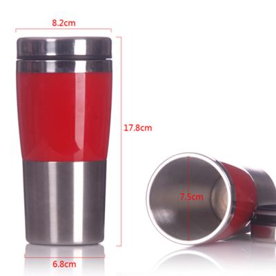 China Sustainable 16oz Travel Mug Tumbler With Stainless Steel Inner Plastic Outer for sale