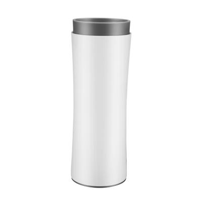 China Sustainable 350ml Double Wall Insulated Stainless Steel Thermal Vacuum Mug With 360 Degree Water Push Button Outleting Lid for sale