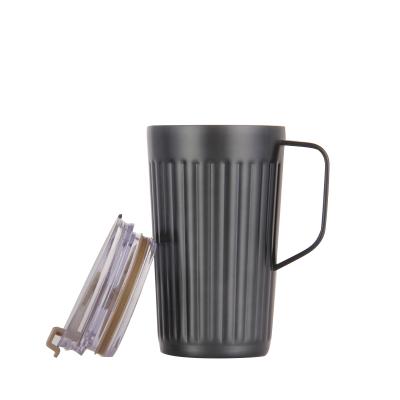 China Sustainable Double Wall 304 Straw Vacuum Cup Stainless Steel Handle Cup And Tritan Lid for sale