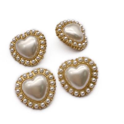 China High standard viable high quality low-key luxury pearl factory zinc alloy leg button for coat for sale