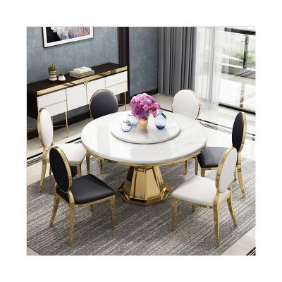 China Round Dining Table (Other) Style Adjustable Luxury Home Italian Marble Modern Dining Table Furniture for sale