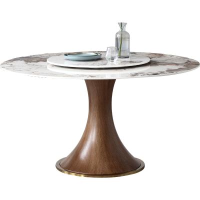 China Modern Minimalist Convertible Style Dining Combination Around The Turntable Marble Dining Table for sale