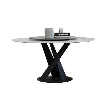 China Hot Sale Modern Style Dining Combination Convertible Round Marble Turntable Dining Table for sale