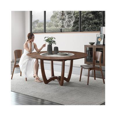 China Customized Nordic Marble Dining Table 8-Person Around Dining Table Circle Solid Wood Dining Table for sale