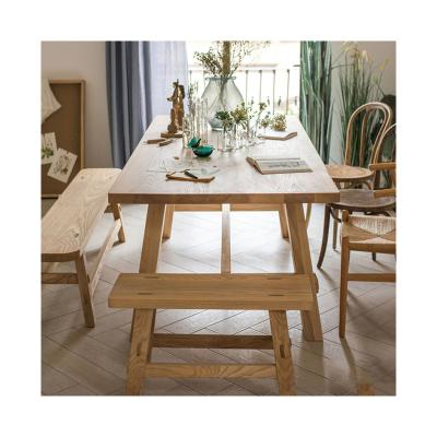 China Nordic Dining Room Furniture Rectangle Traditional Style Solid Wood Rectangular Dining Table for sale