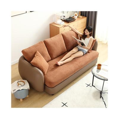 China Minimalist synthetic leather flannel/italian modern leather sofa leather combination living room sofa for sale