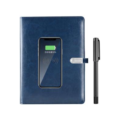 China 2020 new fashion magnetic real-time disk smart writing notebook with wireless charger for sale