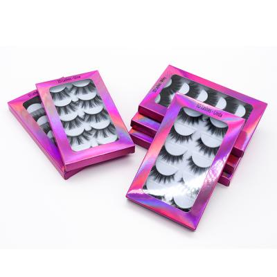 China Deep Most Popular Soft and Silk Lashes 5 Pairs Faux Mink Eyelashes Mink Easy Fur 25mm 3d Mink Strip Eyelashes Hand Made for sale