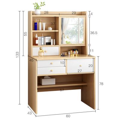 China Eco - Friendly Modern Bedroom MDF Makeup Mirror Dresser Table Furniture Set for sale