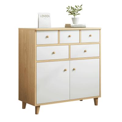 China Sustainable Solid Wood Type Bedroom Shelf Narrow Bedside Split Drawer Tiered Storage Furniture for sale